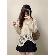 Bikini outerwear, strapless halter top for summer travel in wool