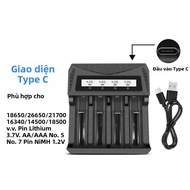 Bộ Sạc USB LCD Thông Minh Cho Pin Sạc 18650 4.2V Li-ion & 1.2V Ni-MH AA/AAA - Phụ Kiện Sạc Dự Phòng