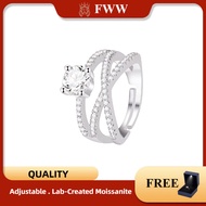 FWW Elysian Glow Adjustable Cincin Wanita Fashion Moissanite Women Ring Wedding Gift Jewelry