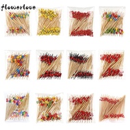FLOWERLOVE Cocktail Fork, Disposable Picnic Party Supplies Bamboo Pick,  Wooden Cocktail Pick Picnic
