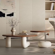 Coffee Table Sofa Household French Cream Designer Round Retro Style Peach Color Creative Combination