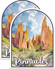 (2 Pack) Pinnacles National Park Bumper Sticker - US National Park - Choose from 63 Parks - 5" On Lo
