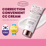 [Rivecowe] 3-in-1 Tinted Sunscreen CC Cream: SPF 43 PA+++ 40ml, Color Correcting & Hydrating Anti-Ag