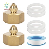 3/4inch to 1/4inch Hose Adapter Garden Brass 1/4inch to Irrigation Hose Adapter 2Pack with Washer Ru