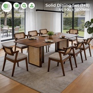 ćSAMPOINT FURNITUREćSolid Wood Dining Set 1+6 / 1+8 | 6 Seater & 8 Seater Dining Table Set | Modern