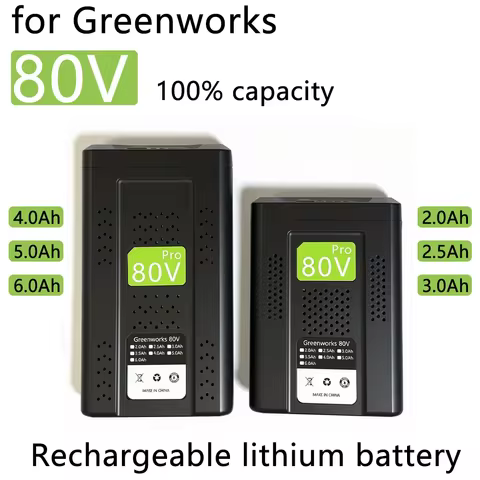 Premium 6Ah Rechargeable Battery - Greenworks 80V Power Tool Compatible with GBA80200 GBA80250 GBA80