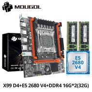 MOUGOL X99 Gaming Motherboard Kit With Intel LGA2011-3 E5 2680 V4 CPU & DDR4 16G*2 2133MHz ECC RAM M