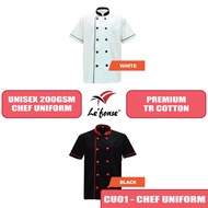 Premium TR Cotton Chef Uniform CU01 Unisex Hotel Kitchen Restaurant Premium Chef Top Uniform Baju Ch