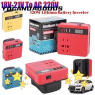 YOLA 1Pcs Battery Inverter, 18V 20V To 220V 120W Smart Transformer,  Multifunctional Dual Plug House