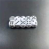 5pcs High Quality 14mm Dice Set, White Dice With Black Dots, Acrylic Round Corner D6 Dice, Suitable 