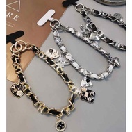 European American Chanel Style Leather Camellia Love Pendant Bracelet OPPO Samsung iPhone Mobile Pho