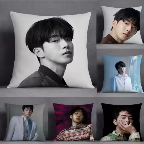 Korea Actor Model J-Joo hyuk Nam Pillow Case Square Double-Sided Printing Short Plush Sofa Cushion C
