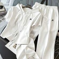 SZ150 ชุดฮู้ดปักลายสีขาวไซส์ใหญ่