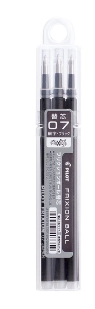PILOT - Frixion Ball Clicker 0.7mm 擦得甩 原子筆芯 (3支/筒) - 黑