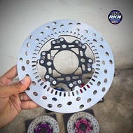 จานเบรคแต่ง เรสซิ่ง63 ไม่มีหมุดเจาะรูเฉียง GIORNO ABS จีออโน่ABSตรงรุ่น ขนาดจาน220MM