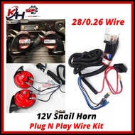 28/0.26MM Wire Tebal Plug&Play HORN WIRING Harness Relay Kit Set For Car Truck Lorry Dual Electric D
