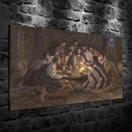 Niki Hd Print  Paintings Wall Art For Home Decor On Canvas Last Supper 24x36inch Framed