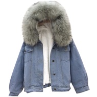 New Warm Winter Jacket Women Autumn Hooded Coat Female Jeans Denim Jackets Basic Ladies Top Womens B