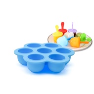 7 Colors Popsicle Ice Cream Mold 7 Hole Food Grade Silicone Ice Tray Mold Baby Child Food Storage Box Ice Pack Popsicle Mold Refrigerator Storage Ice Cube Tray Popsicle Mold Ice Cube Ice Tray