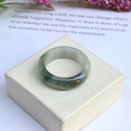 White Jade Ring With Purple Dots Glass Texture Size: 56mm.