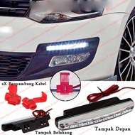 Car Lamp 8 LED 8 Watt Car DRL Light 12V 12 Volt Super Bright 8W 6000K Easy Install Inc Connector