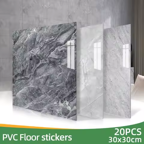 10/20pcs PVC Imitation Marble Floor Stickers Self-adhesive Wall Stickers Waterproof Bathroom Living 