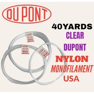 DUPONT USA CLEAR NYLON MONOFILAMENT 40YARDS LEADER FISHING LINE TALI