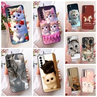 For Tecno Camon 17 Pro Casing CG8 CG8h Cute Cartoon Cat Dog Cover Black Silicone Phone Case For Tecn
