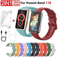Strap For Huawei Band 7/6 Silicone Watch Strap For Huawei Band 6 Strap Accessories Cable Case For Huawei Band 7