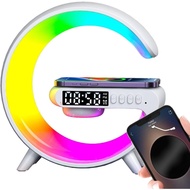 【MY SHOP]G63 Speaker Smart Station Wireless Charger Bluetooth RGB Desk Lamp Charging LED Atmosphere 