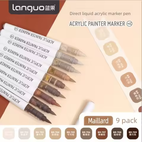 LANGUO 288/9 Colors Direct Liquid Acrylic Paint Marker Pen Brush Marker Painting Drawing for Shoe St