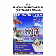 (1PKT) NIJI NJ0001 Laminating Film 100'S | A4 220MM X 310MM | 100MIC | 塑封膜 X 1PKT
