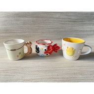 Charming 3D Embossed Kitty Cat Fish Chick Ceramic Cup Mug