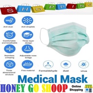 In Stock 10Pcs 3 Ply Qc Medical Disposable Safety Face Mask Antivirus Protection Ear Loop Green