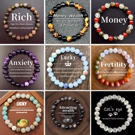 8MM Round Stone Bead Unisex Bracelets Symbolic Positive Meaning  Women Bracelet Jewelry Gift Bangle