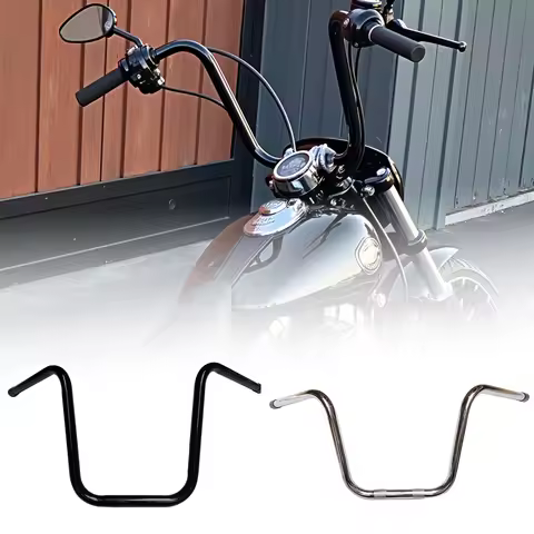 Universal Motorcycle 22mm Handlebars Ape hanger Gloss black&Chrome for "7/8" rise motorcycle