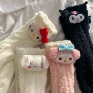 tai Sanrio การ์ตูนน่ารัก JK ปะการังขนแกะถุงเท้าตุ๊กตา Cinnamoroll Melody Hello Kitty Kuromi ถุงน่อง