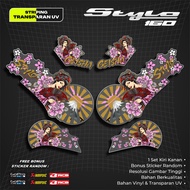 STYLO 160 GEISHA SAKURA JAPAN TRANSPARENT UV DECAL STICKER BENING STYLO ANTI-SCRATCH STICKER/