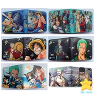 【Ready Stock】⭐beg dompet budak lelaki perempuan goodies birthday for kids Anime new One Piece Wallet Color Print Luffy Sauron men's short coin purse PU leather wallet