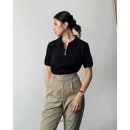 Ecinos Flo Knitted polo top Short Sleeve