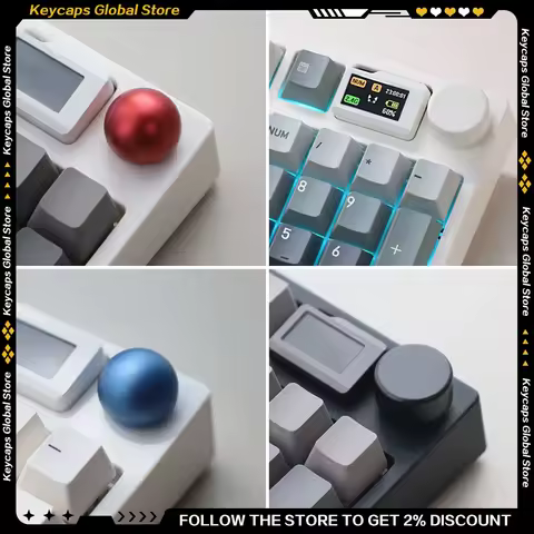 Keydous Keyboard NJ80/NJ98 Mechanical Keyboard Replace Knob Circular Metal Hemispherical Knob Keycap