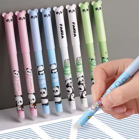 10-Pack of Panda Erasable Gel Pens in Random Colors, Quick-Drying, Heat Erasable, High-Value Erasabl