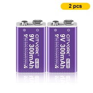 แบตเตอรี่แบบชาร์จไฟ PALO 9V 300mAh NI-MH 6F22