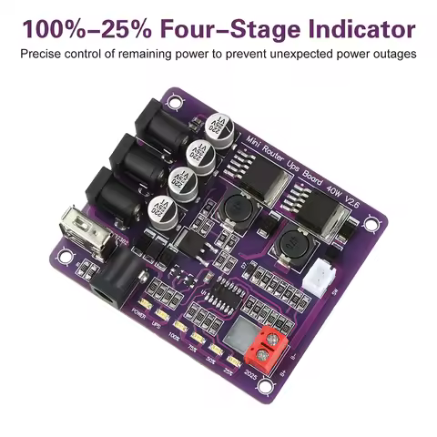 40W USB Mini UPS Battery Charging Board Uninterruptible Power Supply module 4 way 5V 9V 12V Output f
