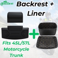 Motorcycle Top Box Backrest Pad & Inner Liner 45L 57L Cushion Support Aksesori Kotak Simpanan Motor