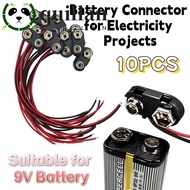 QUILLAN 10Pcs Battery Holder Clip, I / T Type Cable Snap on Battery Clip Connector, Battery Holder B