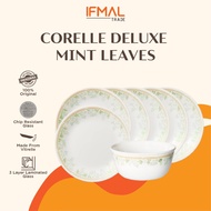 Corelle Loose Mint Leaves ( Dinner Plate/ Soup Plate 21cm/ Medium Bowl/ Noodle Bowl/ Serving Platter/ Soup Bowl )