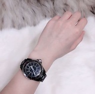 🌸代友售Chanel j12 33mm石英陶瓷錶（黑）
