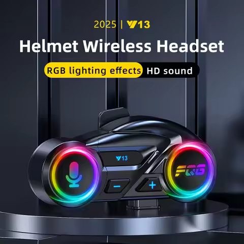 Y13 Motorcycle Helmet Bluetooth 20-Hour Battery Life Headset Fm Waterproof Noise Reduction Rgb Light