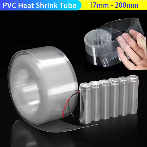 18650 Lithium Battery Heat Shrink Tube Width 17mm ~ 200mm Clear PVC Wrap Cover Skin Cable Protector 